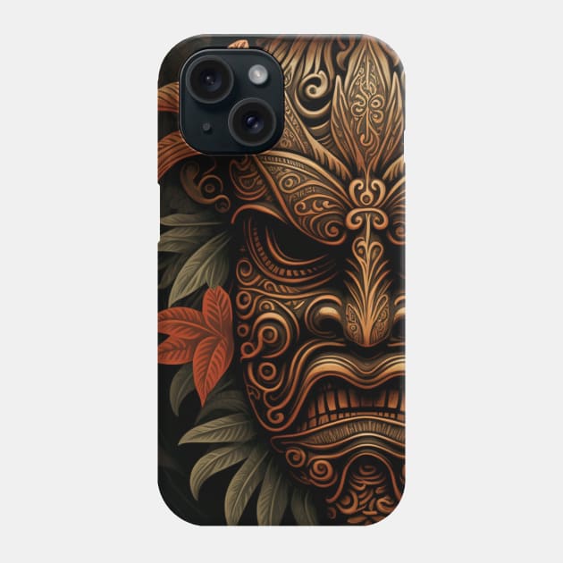 Hawaiian tiki mask design Phone Case by PunkPolicy