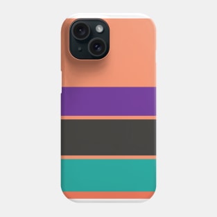 A fabulous unity of Orange Pink, Faded Orange, Christmas Purple, Persian Green and Dark Charcoal stripes. Phone Case