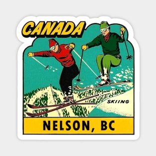 Nelson BC Ski Vintage Magnet