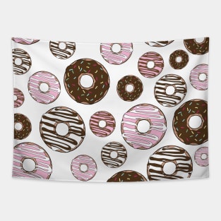 Pattern Of Donuts, Pink Donuts, Brown Donuts Tapestry