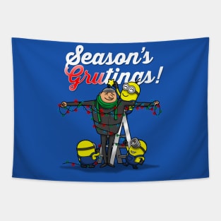 Funny Christmas Tree Season's Greetings Cute Cartoon Tapestry