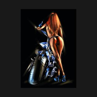 Sexy Woman on motocycle T-Shirt