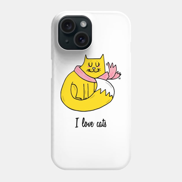 I love cats Phone Case by adrianserghie