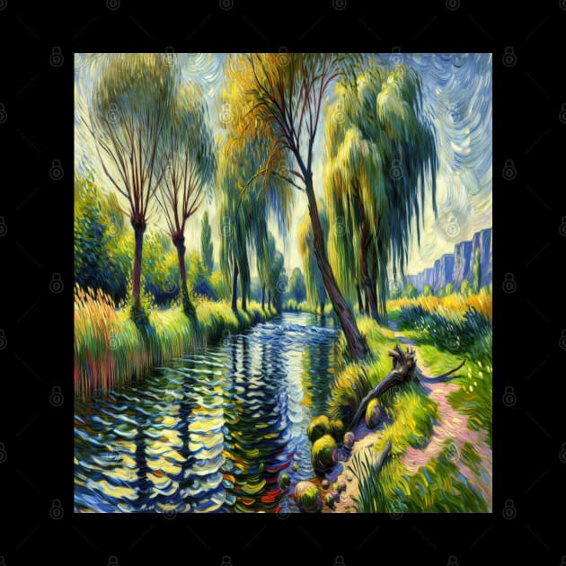 Vincent Van Gogh Inspired Riverbank Scene by Odetee