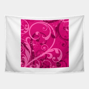 Pink Floral Art Tapestry