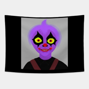 Dark Clown Alien Demon Portrait Tapestry