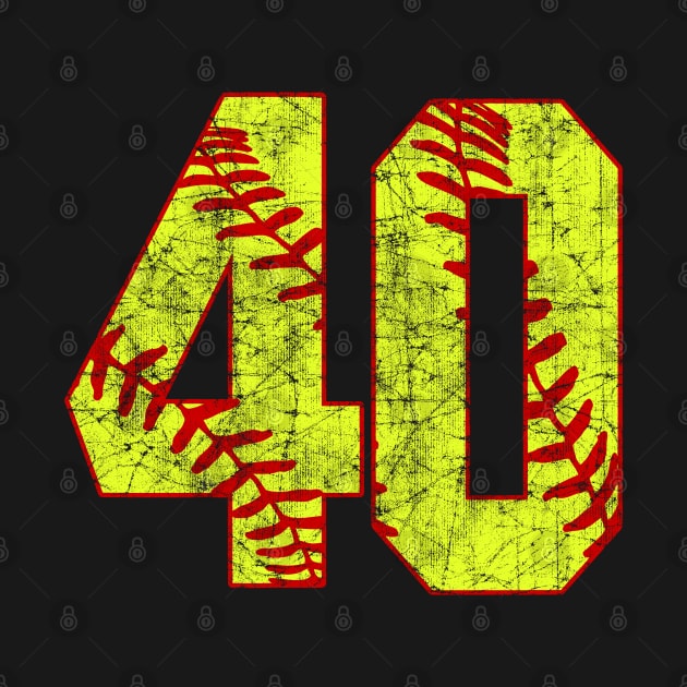 Fastpitch Softball Number 40 #40 Softball Shirt Jersey Uniform Favorite Player Biggest Fan by TeeCreations