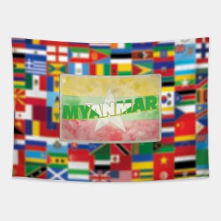 Myanmar Vintage style retro souvenir Tapestry