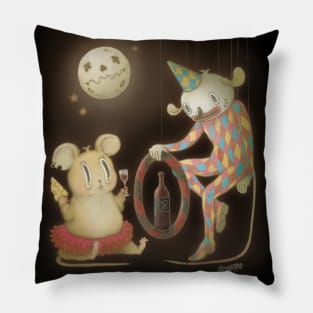 Wine and Cheese Circus for Mice Pillow