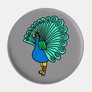 Cute cartoon peacock Pin