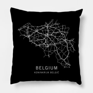 Belgium Road Map Pillow