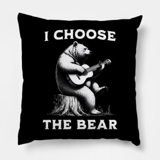 I choose the bear - bear playing a guitar Pillow