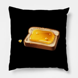 Honey Bee Coffee Kawaii Yummy Vintage Retro Beekeeper Bread Sandwich Toast Pillow