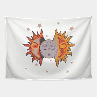 Star child of the moon and sun ( dreamy blue bg, matte 2 version) Tapestry