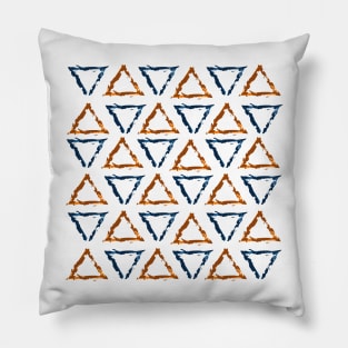 Blue & Orange Triangles Pillow