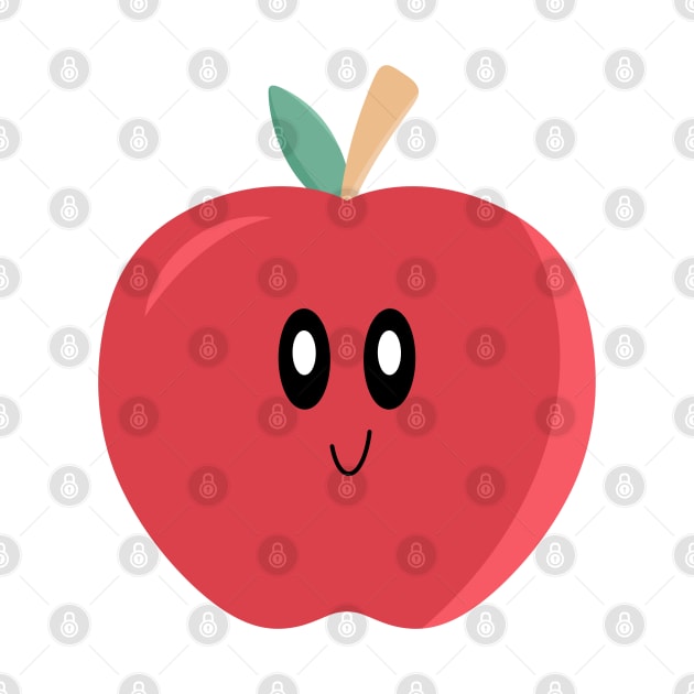 Cute Kawaii Apple Art by The Pretty Hippo Company