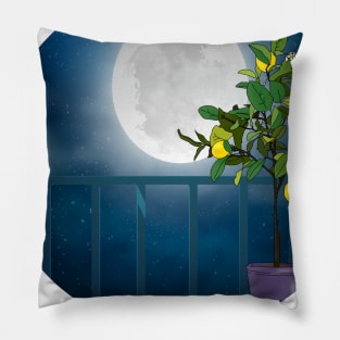 View from the balcony-Lemon Tree underthe moon Pillow