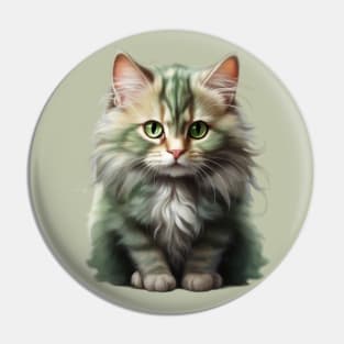 Cat with green eyes Pin