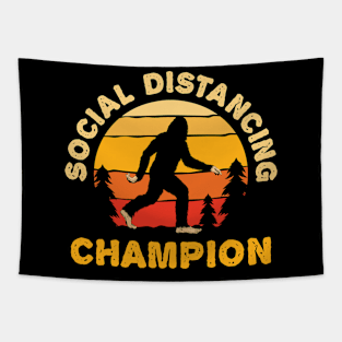 Social Distancing Champion Bigfoot Sasquatch Tapestry