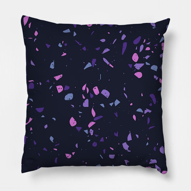 Terrazzo Pattern With 90's Retro Colors Pillow by thesnowwhyte