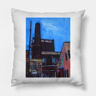 Oil Factory, Hull, England Pillow