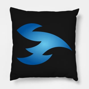 Angelic Blue Abstract Flying Fire Dragon Design Pillow