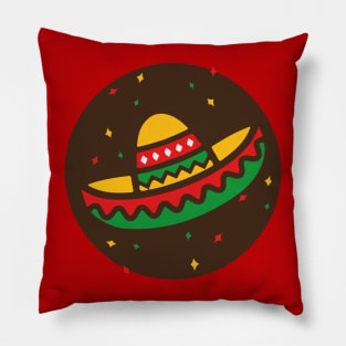 Mexican sombrero fiesta cinco de mayo party hat colorful design Pillow