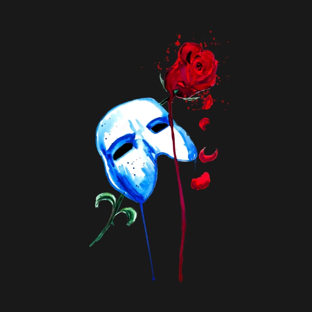 Phantom and Rose- Phantom of the Opera by beaugeste2280@yahoo.com