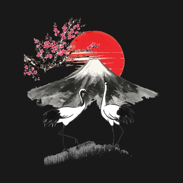 Japanese Stork Blossom Sunset by Kaileymahoney