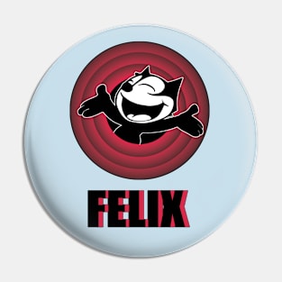 Felix the Cat Cartoon | Cat Arms Outstretched Red Vintage Retro Pin