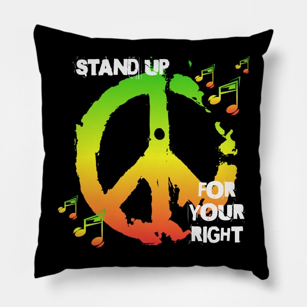 Reggae Peace Sign Stand Up Pillow by RockReflections