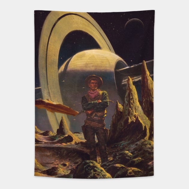 Cosmic Wild West Tapestry by linearcollages
