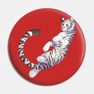 Cozy Bengal Tiger (White) Pin