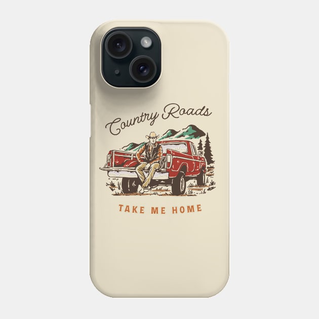 Country Roads Western Phone Case by Craftee Designs