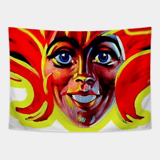 Carnival party happy and smiling face Tapestry