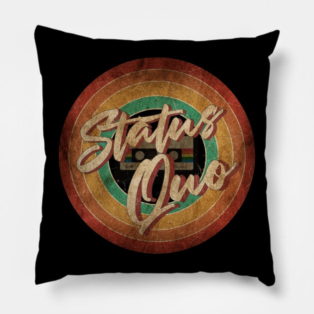 Status Quo Vintage Circle Art Pillow by antongg