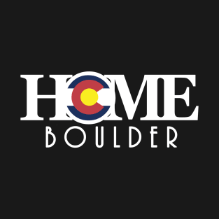 HOME Boulder (long white text) T-Shirt