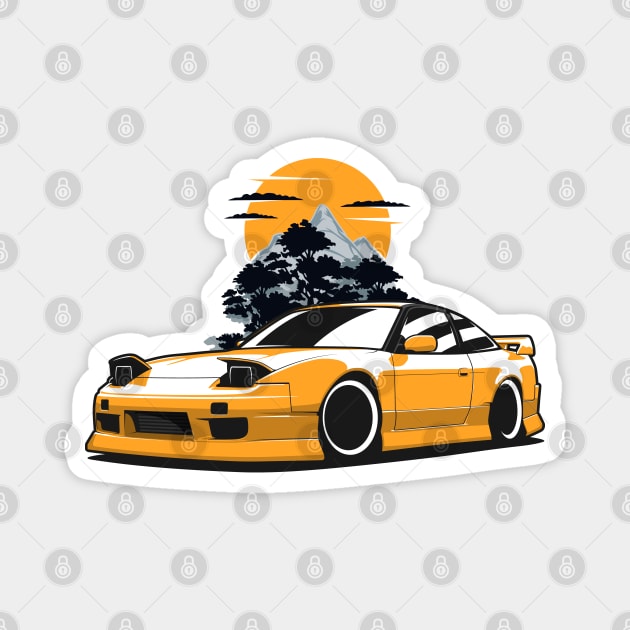 Yellow S13 Sunset Magnet by KaroCars