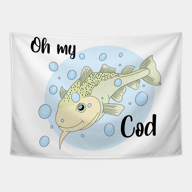 Oh My Cod Tapestry by Mamma Panda1