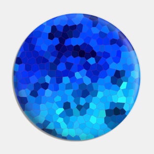 Ocean Blue Mosaic Pattern Pin