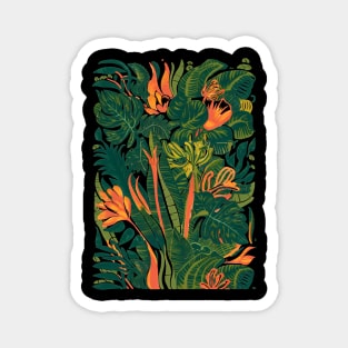 Green leaves pattern Magnet