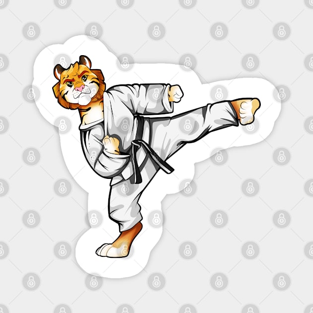 Cartoon Tiger does Tang Soo Do Magnet by Modern Medieval Design