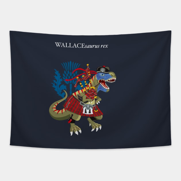 Clanosaurus Rex WALLACEsaurus Rex Wallace Family Tartan Tapestry by BullShirtCo
