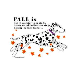 Dalmatian Fall is jumping into leaves T-Shirt