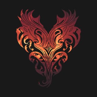 Tribal face in the flames tattoo style T-Shirt