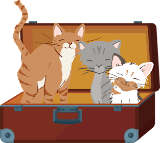 Cats in Vintage Suitcase Magnet