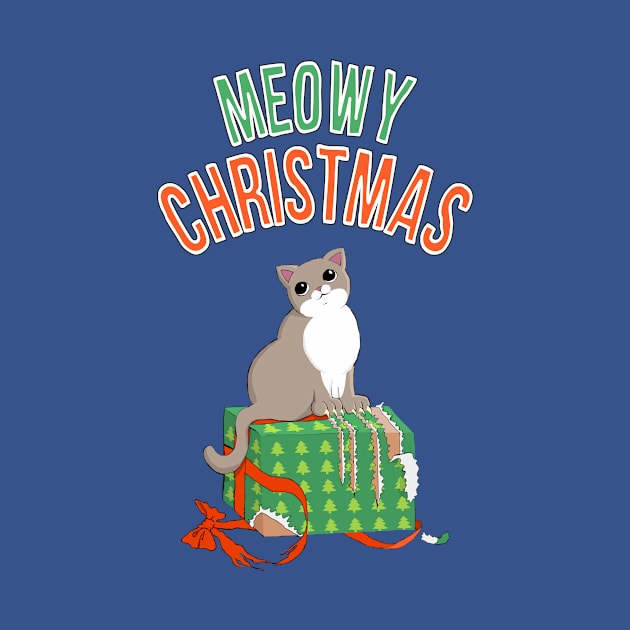 Meowy Christmas Cat Clawed Present by xenotransplant