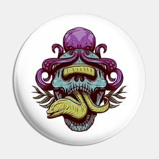 Skull Octopus Pin