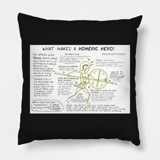 Greek Myth Comix - What Makes a Homeric Hero? Pillow by GreekMythComix