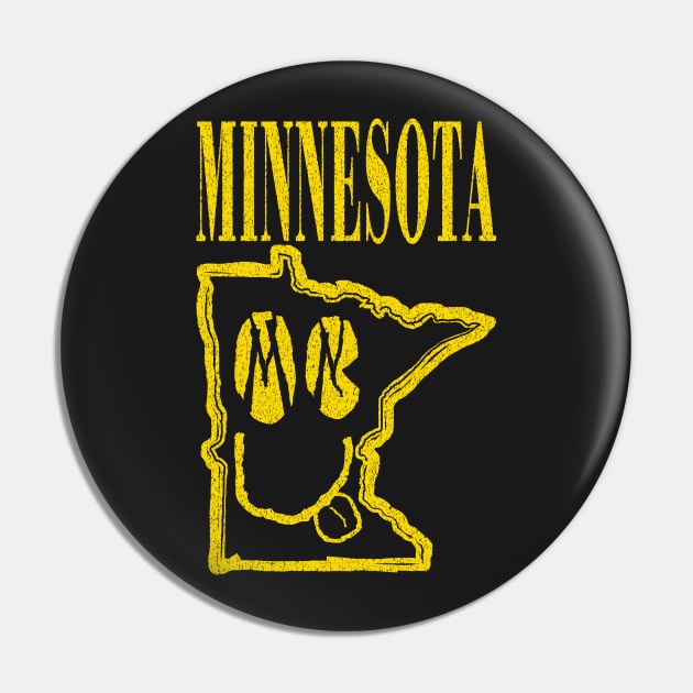 Minnesota Grunge Smiling Face Black Background Pin by pelagio